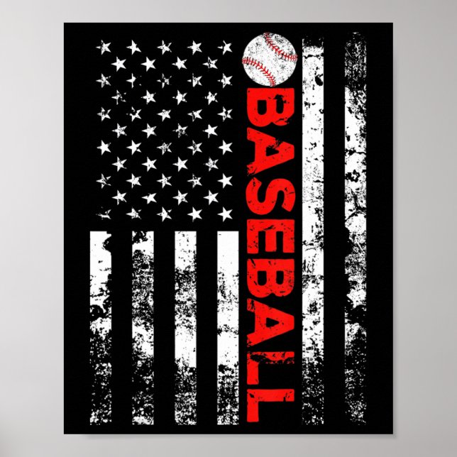 Affiche American Flag Baseball Team Cadeau (Devant)