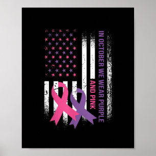 Affiche American Flag Cancer du sein et violence domestiqu