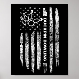 Affiche American Flag Duckpin Bowling - Vintage Duckpin Bo