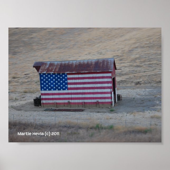 Affiche American Flag Grange par Martie Hevia - Photo Impr (Devant)