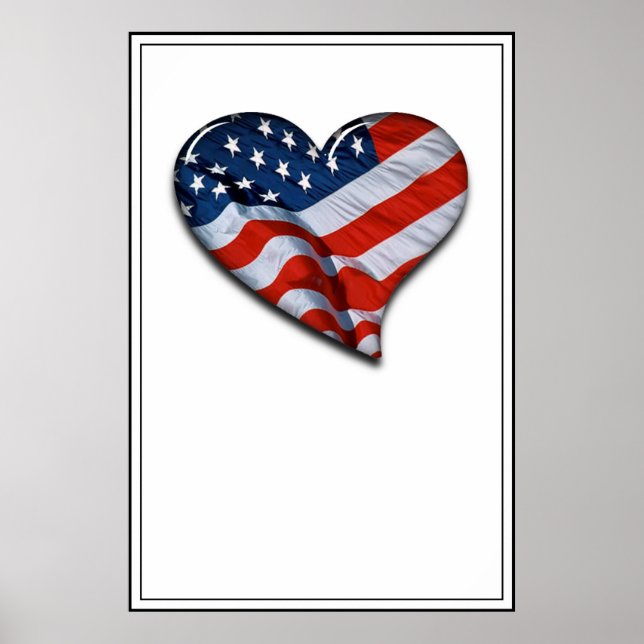 Affiche American Flag Heart (Devant)