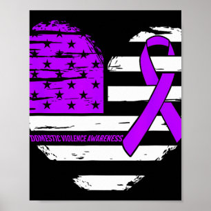 Affiche American Flag Heart Sensibilisation à la violence