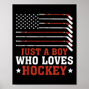 Affiche American Flag Hockey Lover Boys Son Enfants Juste