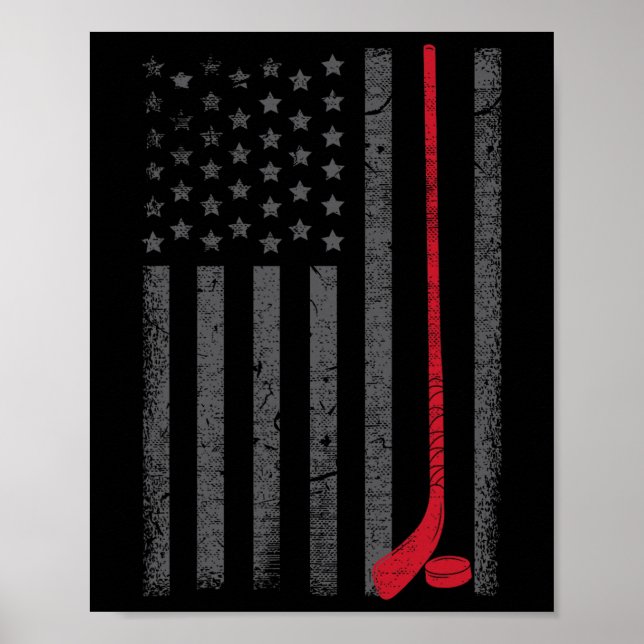 Affiche American Flag Ice Hockey Stick Puck Player Jersey  (Devant)
