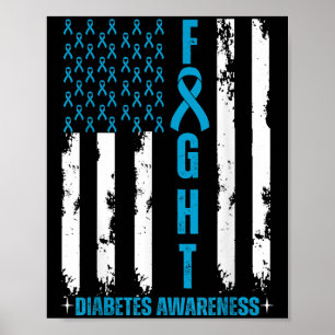 Affiche American Flag Lutte contre le diabète Sensibilisat