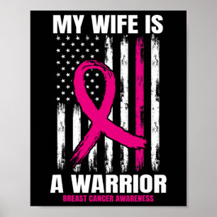 Affiche American Flag Pink Breath Cancer Awareness Femme H