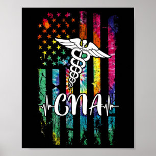 Affiche American Flag Tie Dye Cna Costume Nurse Day Nursin