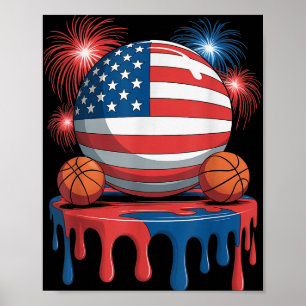 Affiche American Flag Usa Crème Ice Driam Jeu Basketball D