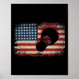 Affiche American Flag Volant de badminton Art Sports 2