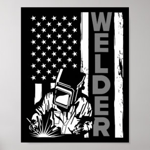 Affiche American Flag Welder Funny Usa 4 juillet Welding