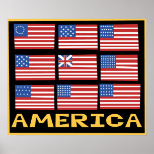 Affiche American Flags