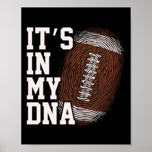 Affiche American Football It's In My Dna Hommes Femmes Enf