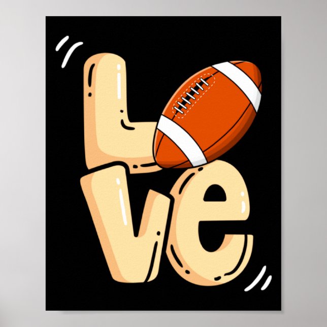 Affiche American Football Love Valentines Rugby Srts Pl _1 (Devant)