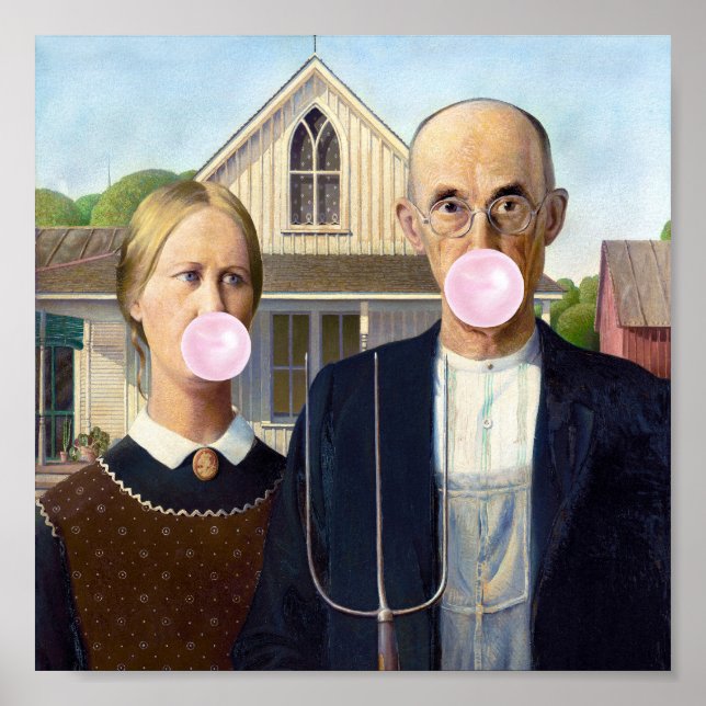 Affiche American Gothic de Grant Wood  (Devant)
