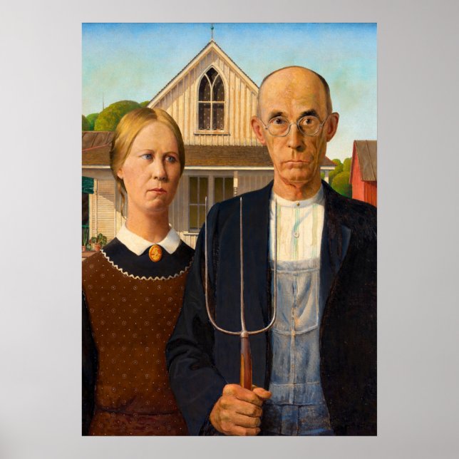 Affiche American Gothic de Grant Wood (Devant)