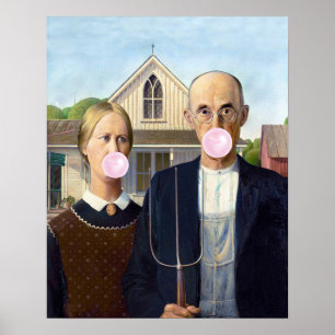 Affiche American Gothic Grant Wood  