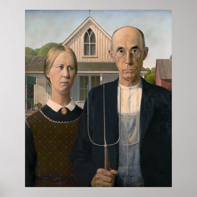 Affiche American Gothic : Vie rurale pauvre paysan (Devant)