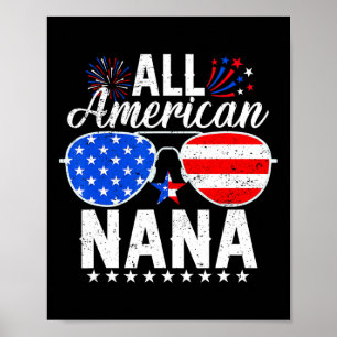 Affiche American Nana Funny 4 Juillet Famille Correspondan