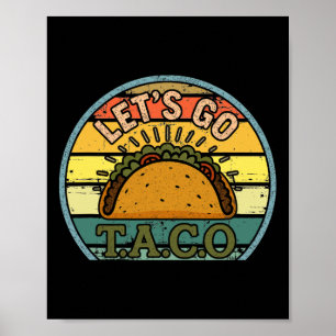 Affiche American Patriot Tee Drôle Allons Taco Femmes Homm