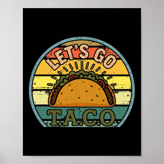 Affiche American Patriot Tee Drôle Allons Taco Femmes Homm (Devant)