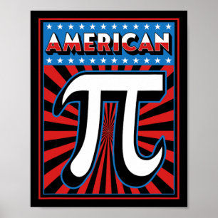 Affiche American Pi Patriotique Usa Drapeau tarte Lover Fu