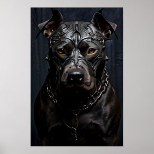 Affiche American Pitbull Terrier Black Metal Art