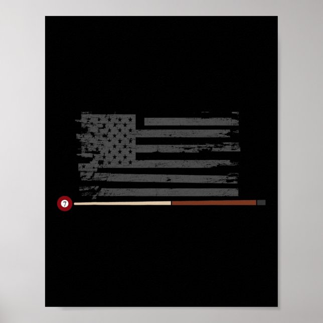 Affiche American Pool Player Us Drapeau Billiards Bâton de (Devant)