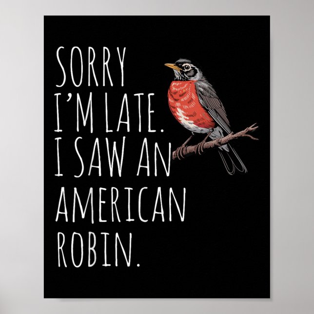 Affiche American Robin Oiseau à observer Amour drôle Sarca (Devant)
