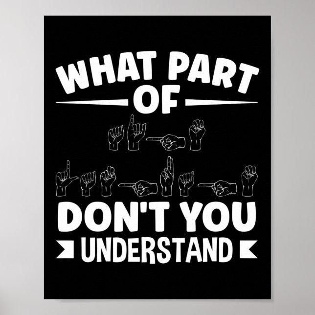 Affiche American Sing Language ASL Enseignant ASL Alphabet (Devant)