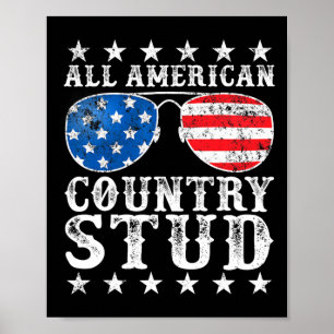 Affiche American Stud Boy Pays 4 juillet États-Unis Drapea