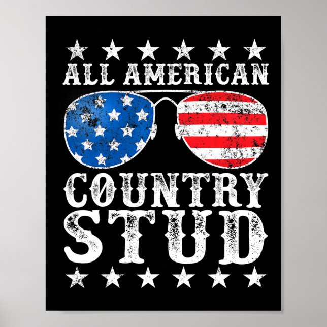 Affiche American Stud Boy Pays 4 juillet États-Unis Drapea (Devant)