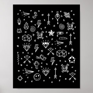 Affiche American Tattoo Flash, Tattoo Designs traditionnel