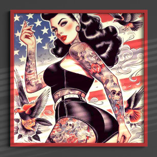 Affiche American Tattoo Pin-up