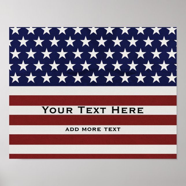 Affiche American USA Flag Patriotic July 4th Custom (Devant)