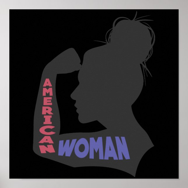 Affiche American Woman gris foncé (Devant)