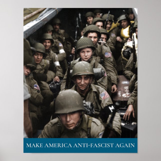 Affiche American WWII Soldiers on a barge MAAFA  (Devant)