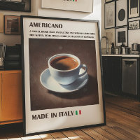 Americano Coffee Wall Art, Italien Espresso Boire