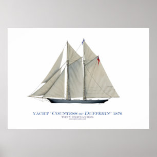 Affiche americas cup yacht 'countess of dufferin'