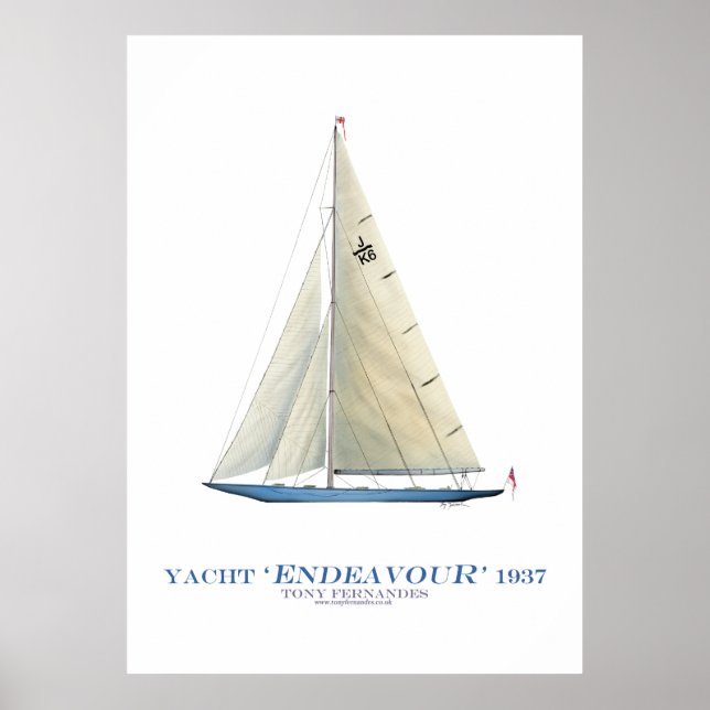 Affiche americas cup yacht 'effort', tony fernandes (Devant)