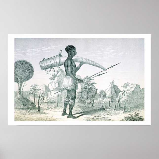 Affiche Amérindien portant une défensive décorée d'éléphan (Devant)