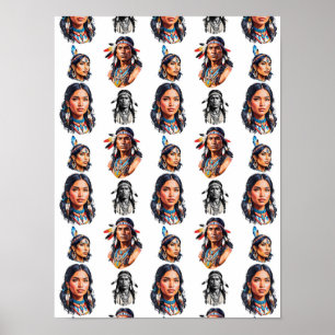 Affiche Amérindiens Amérindiens Conception Motif