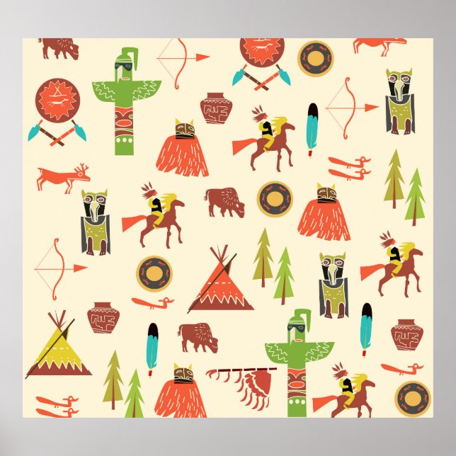 Affiche Amérindiens : Arrière - plans culturels. (Devant)