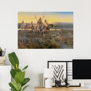 Affiche Amérindiens d'époque, Piegans par CM Russell