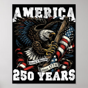 Affiche Amérique 250 Ans Liberté Vintage Aigle 1776 2026