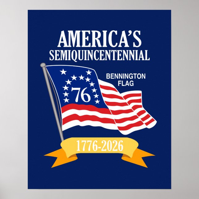 Affiche Amérique 250 Semiquincentennial 1776-2026 USA (Devant)