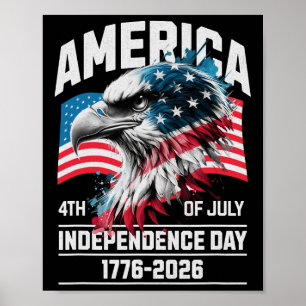 Affiche Amérique 4 juillet Fête de l'indépendance 1776-202