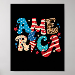 Affiche Amérique 4 juillet Fête de l'Indépendance 1776 Vin
