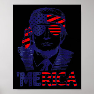 Affiche Amérique cool Trump heureux 4 juillet Trump Amériq
