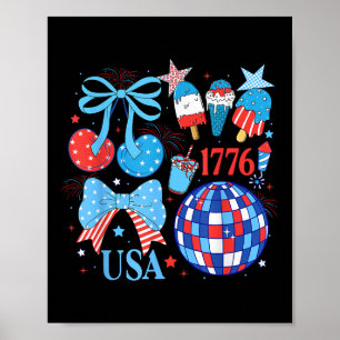 Affiche Amérique Coquette 4 juillet fête de l'indépendance