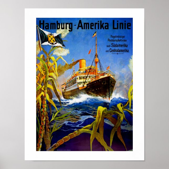 Affiche Amérique de Hambourg en Amérique du Sud (Devant)